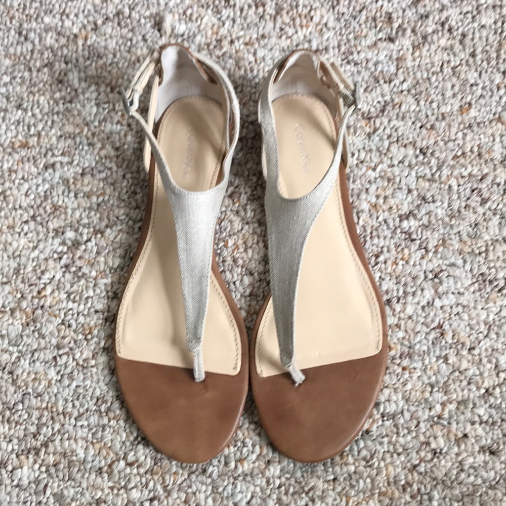 Calvin Klein linen strappy sandal